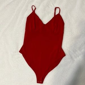 Forever 21 Red Polyester Body Suit Size L